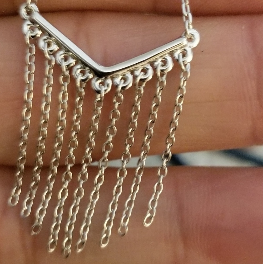 Cascade bib style Sterling Silver necklace